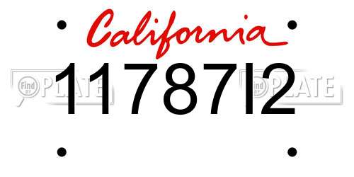 11787I2 California License Plate