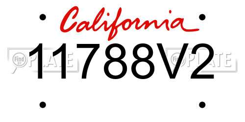 11788V2 California License Plate