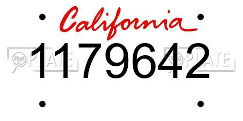 1179642 California License Plate