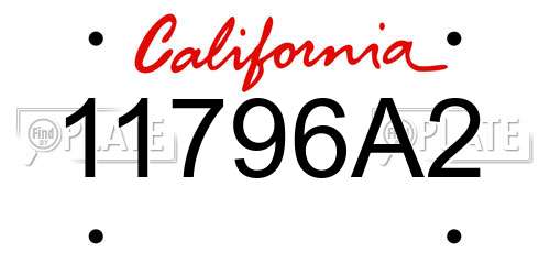 11796A2 California License Plate