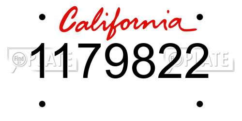 1179822 California License Plate