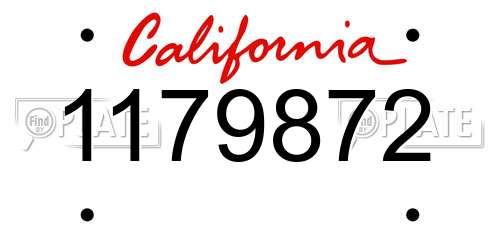 1179872 California License Plate
