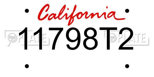 11798T2 California License Plate