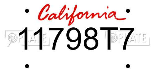 11798T7 California License Plate