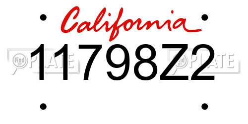 11798Z2 California License Plate