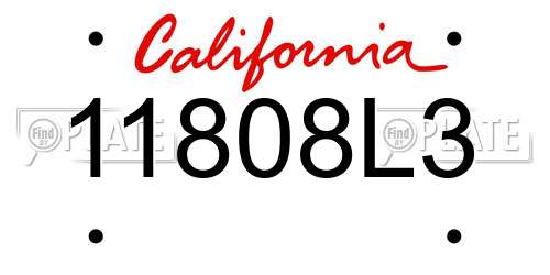11808L3 California License Plate
