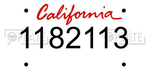 1182113 California License Plate