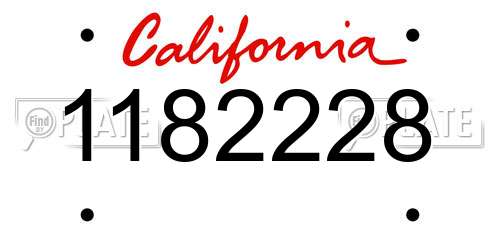 1182228 California License Plate