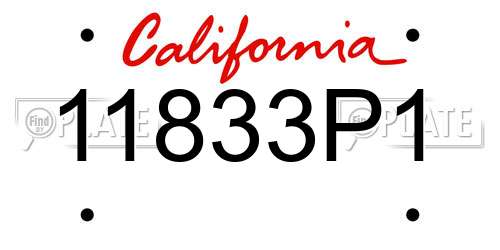 11833P1 California License Plate