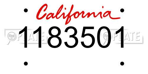 1183501 California License Plate