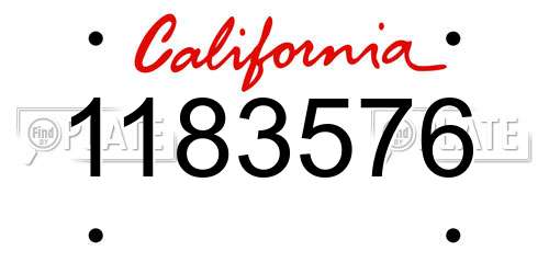 1183576 California License Plate