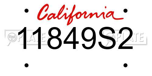 11849S2 California License Plate