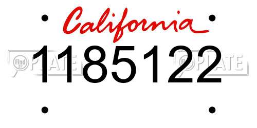 1185122 California License Plate