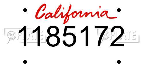 1185172 California License Plate