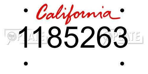 1185263 California License Plate