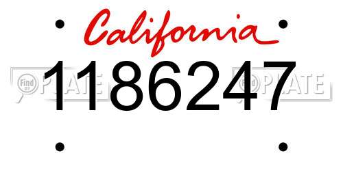 1186247 California License Plate