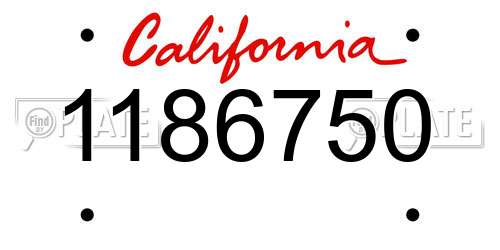 1186750 California License Plate