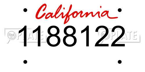 1188122 California License Plate