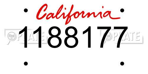 1188177 California License Plate