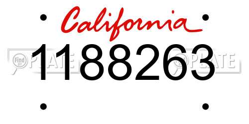 1188263 California License Plate