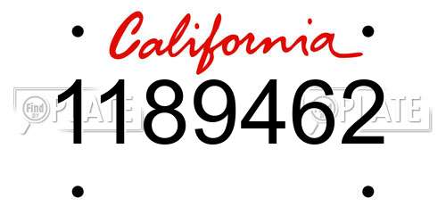 1189462 California License Plate