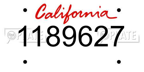 1189627 California License Plate