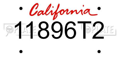 11896T2 California License Plate