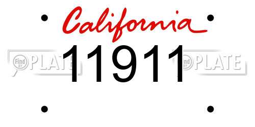 11911 California License Plate