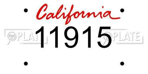 11915 California License Plate