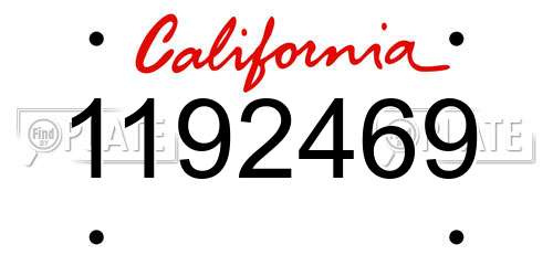 1192469 California License Plate