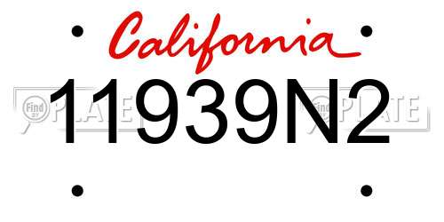 11939N2 California License Plate
