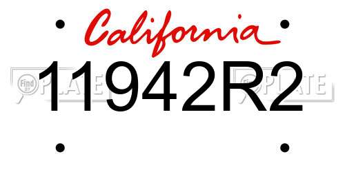 11942R2 California License Plate