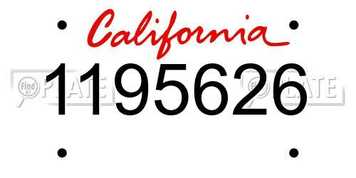 1195626 California License Plate