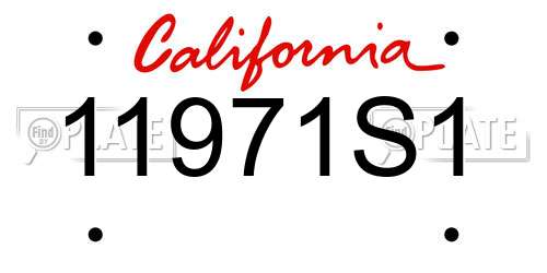 11971S1 California License Plate