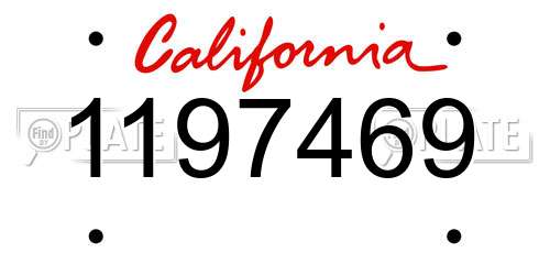 1197469 California License Plate