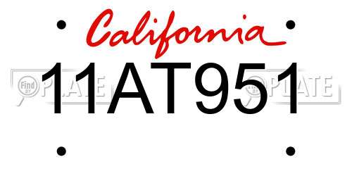 11AT951 California License Plate