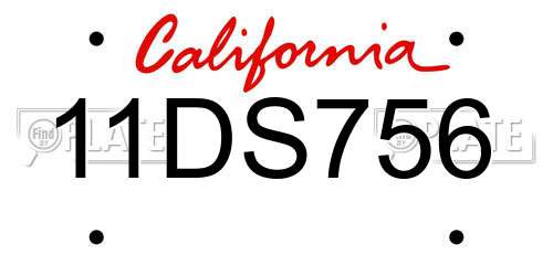 11DS756 California License Plate