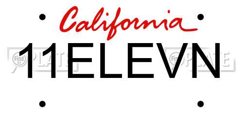 11ELEVN California License Plate