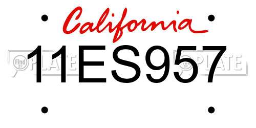 11ES957 California License Plate