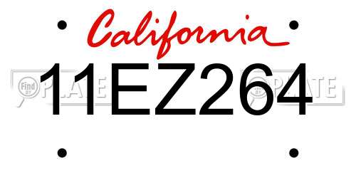 11EZ264 California License Plate