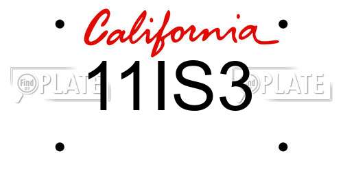 11IS3 California License Plate