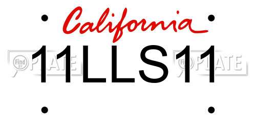 11LLS11 California License Plate