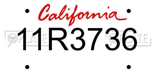 11R3736 California License Plate