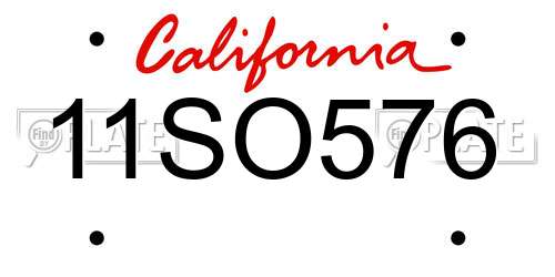11SO576 California License Plate
