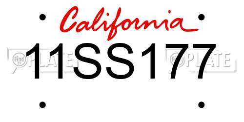 11SS177 California License Plate