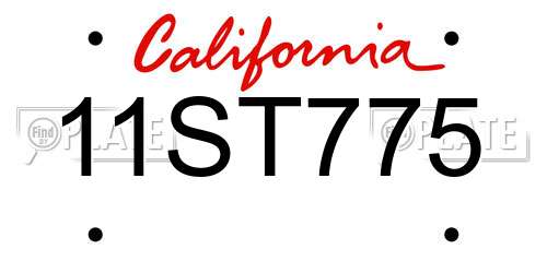 11ST775 California License Plate