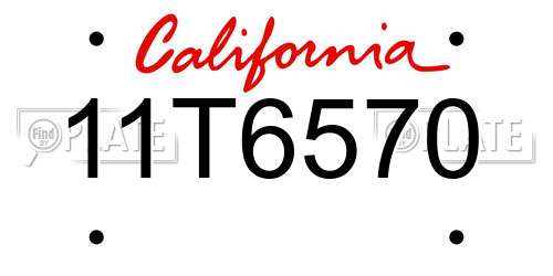 11T6570 California License Plate