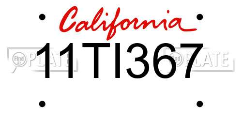 11TI367 California License Plate