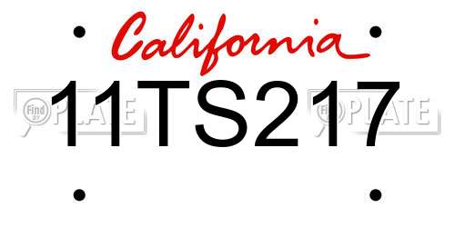 11TS217 California License Plate