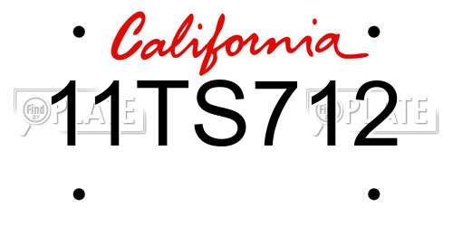 11TS712 California License Plate